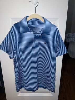 Vineyard Vines Boys Blue and White Striped Polo